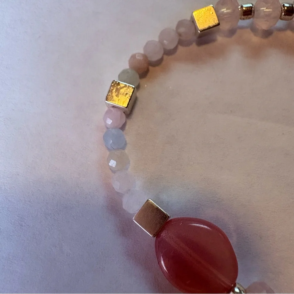 ***SOLD*** 3-Pc Artisan Hand Crafted Beaded Bracelet Genuine Stone & Glass Beads - Picture 7 of 9